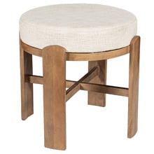 Verona Cotton & Mango Wood Accent Stool